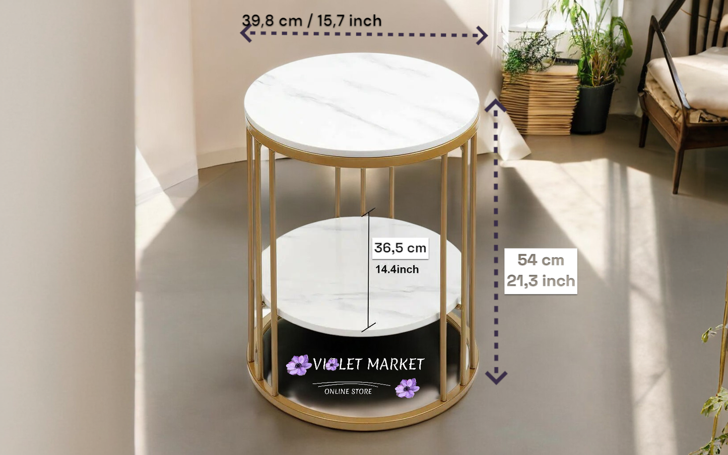 VIOLET Marble Luxe Duo Table
