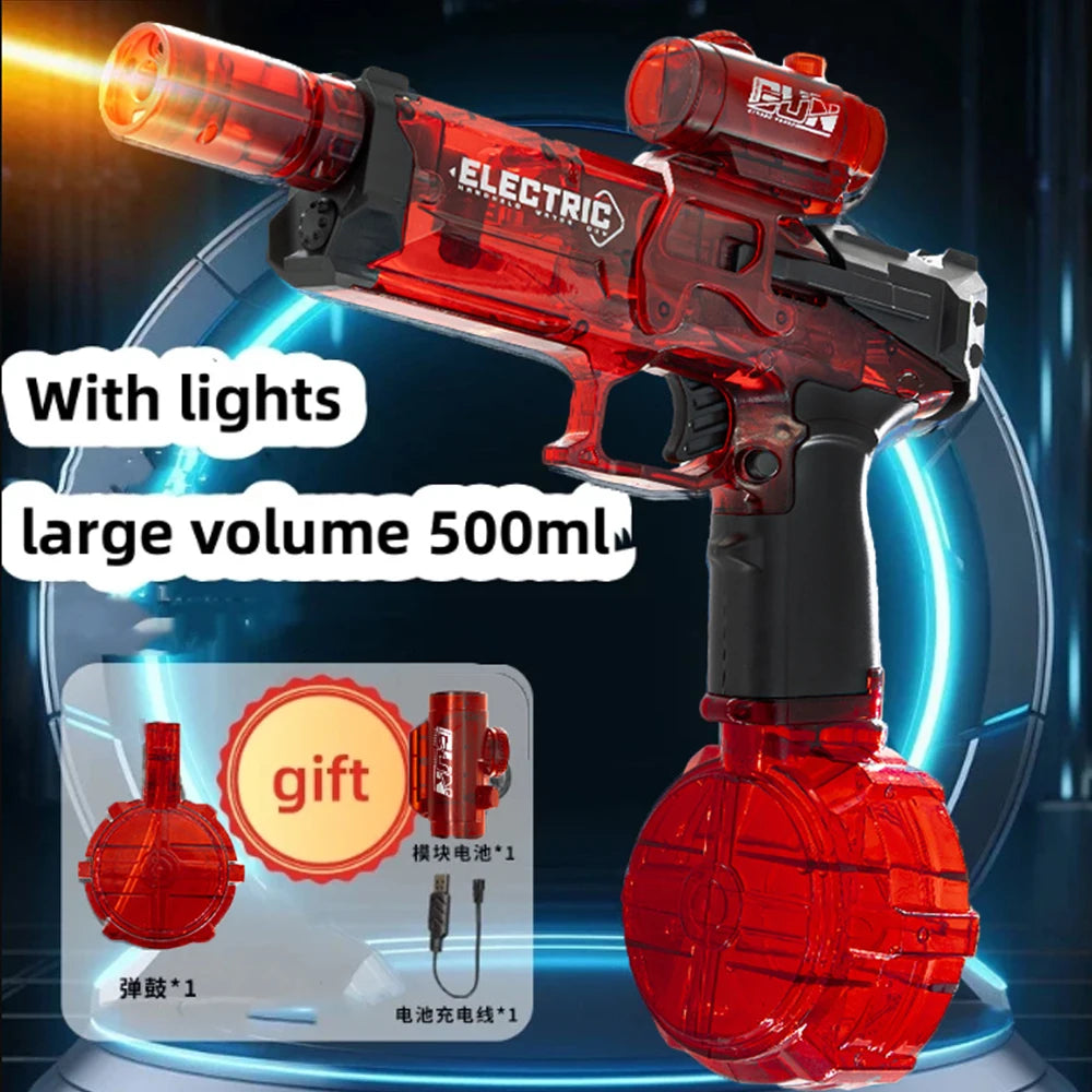 Children Simulated Flame Electric Water Gun Toys Summer Outdoor Beach Pool Fight Game Kids Automatic Sensor Lights Watergun Gift