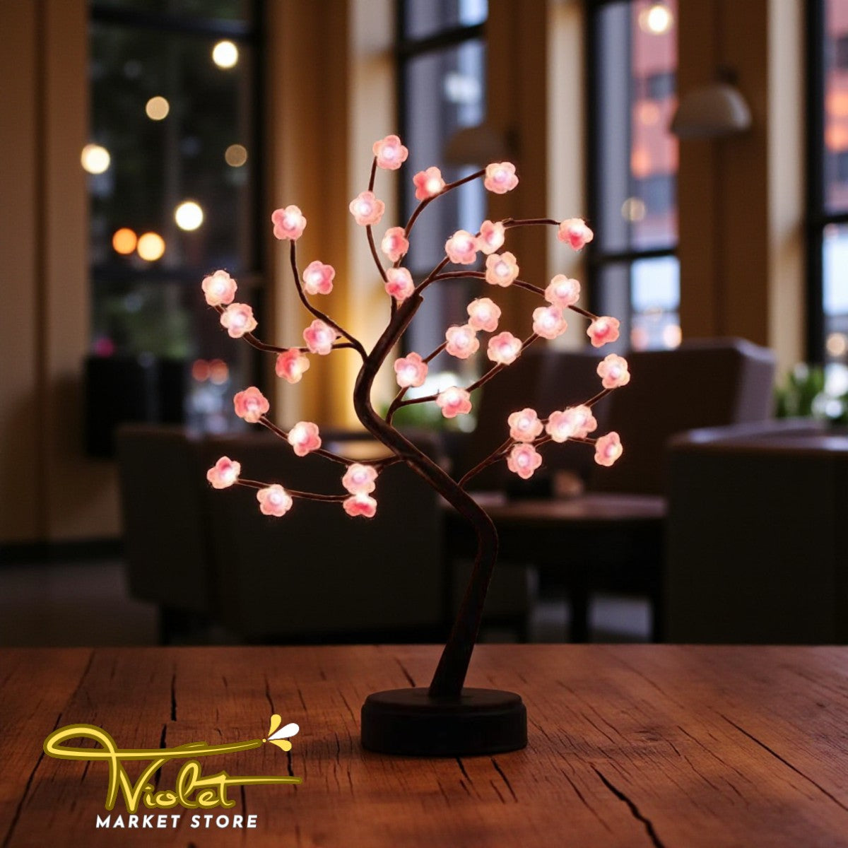 🌸 Lámpara Árbol Flor de Ciruelo LED