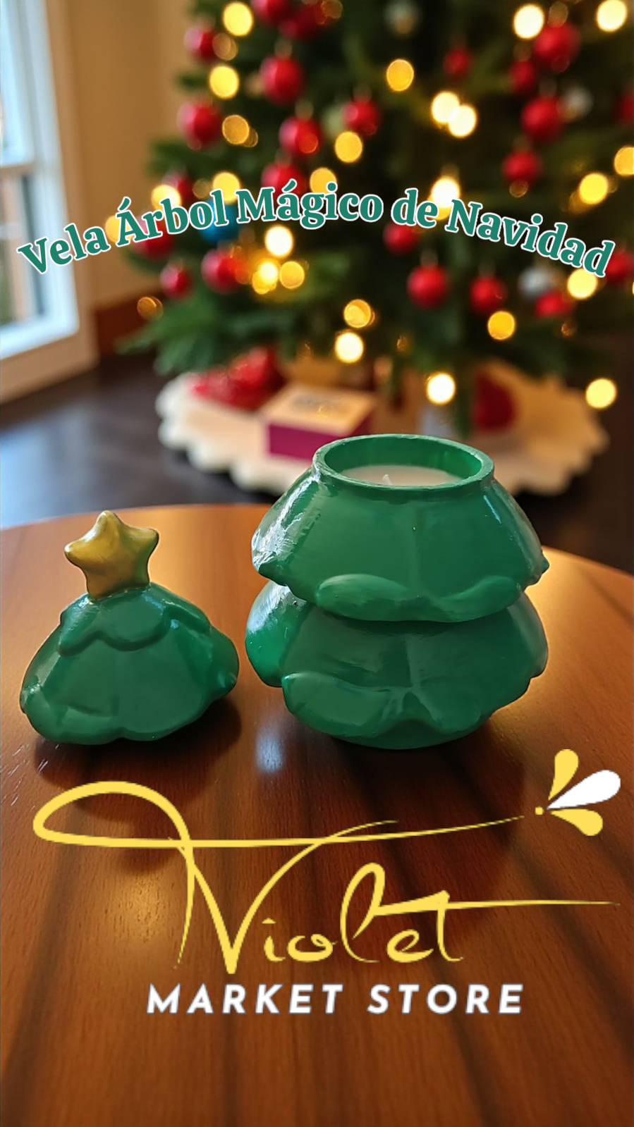 🌟 Vela Árbol Mágico de Navidad