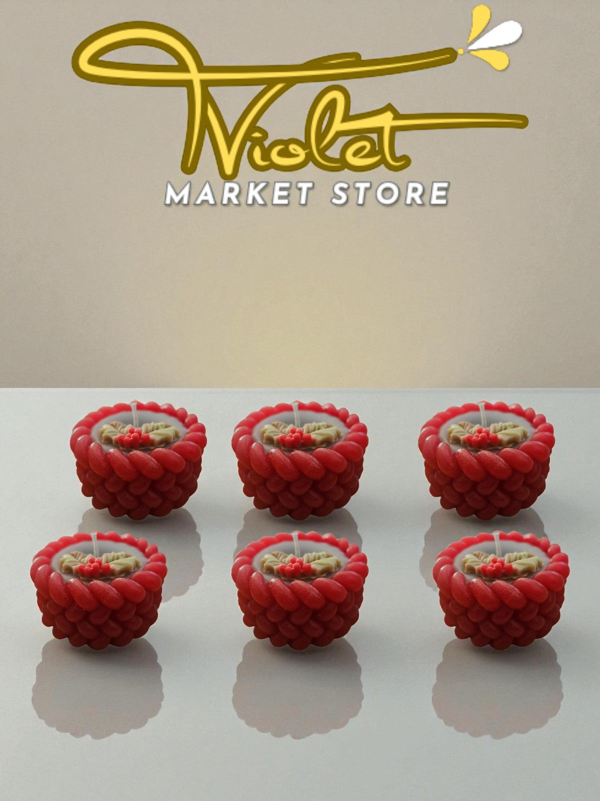 Set de 6 Velas "Trenza de Acebo" – 100% Cera de Soja Artesanal