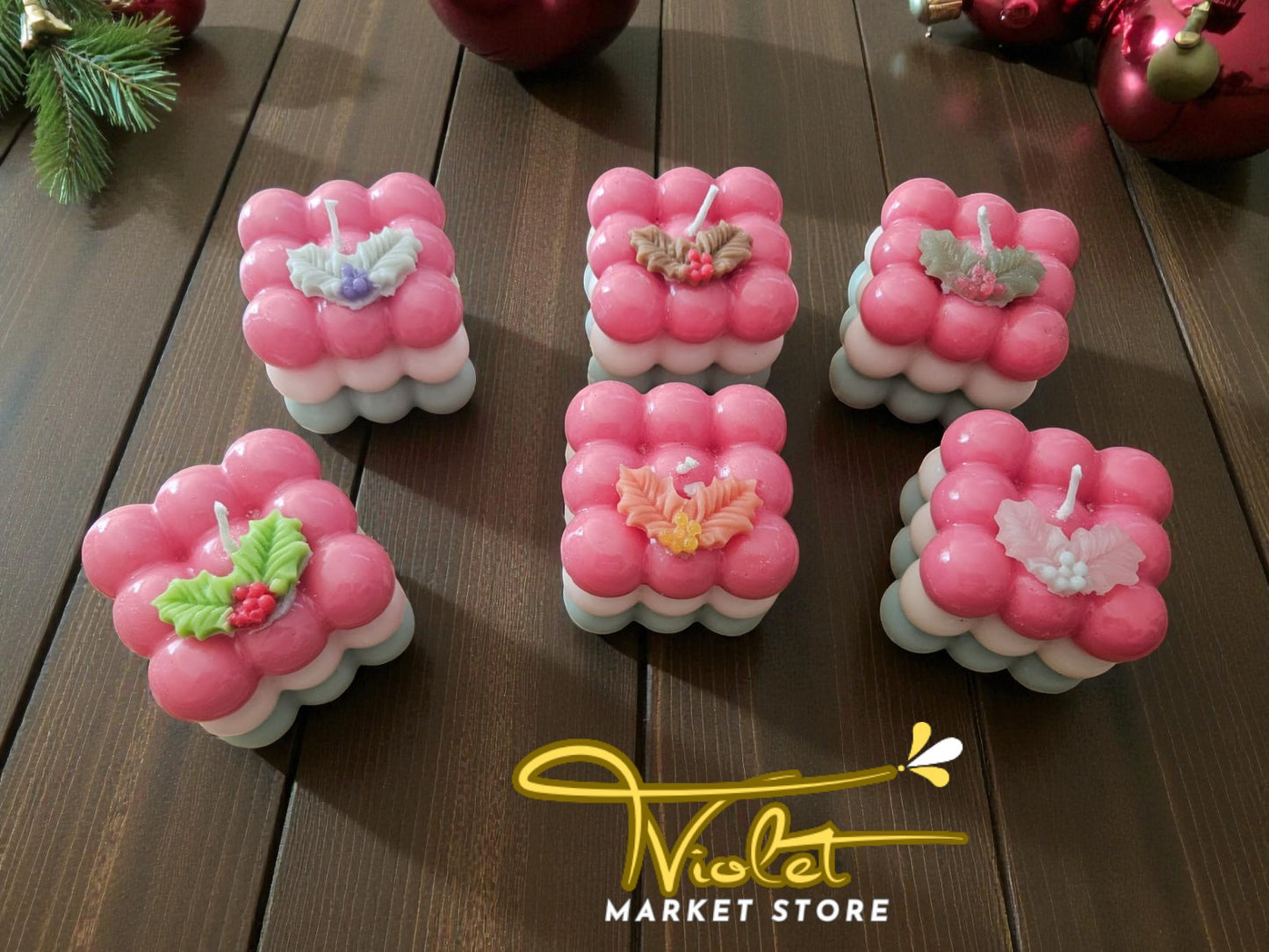 Set 6 Velas Navideñas “Candy Cube”