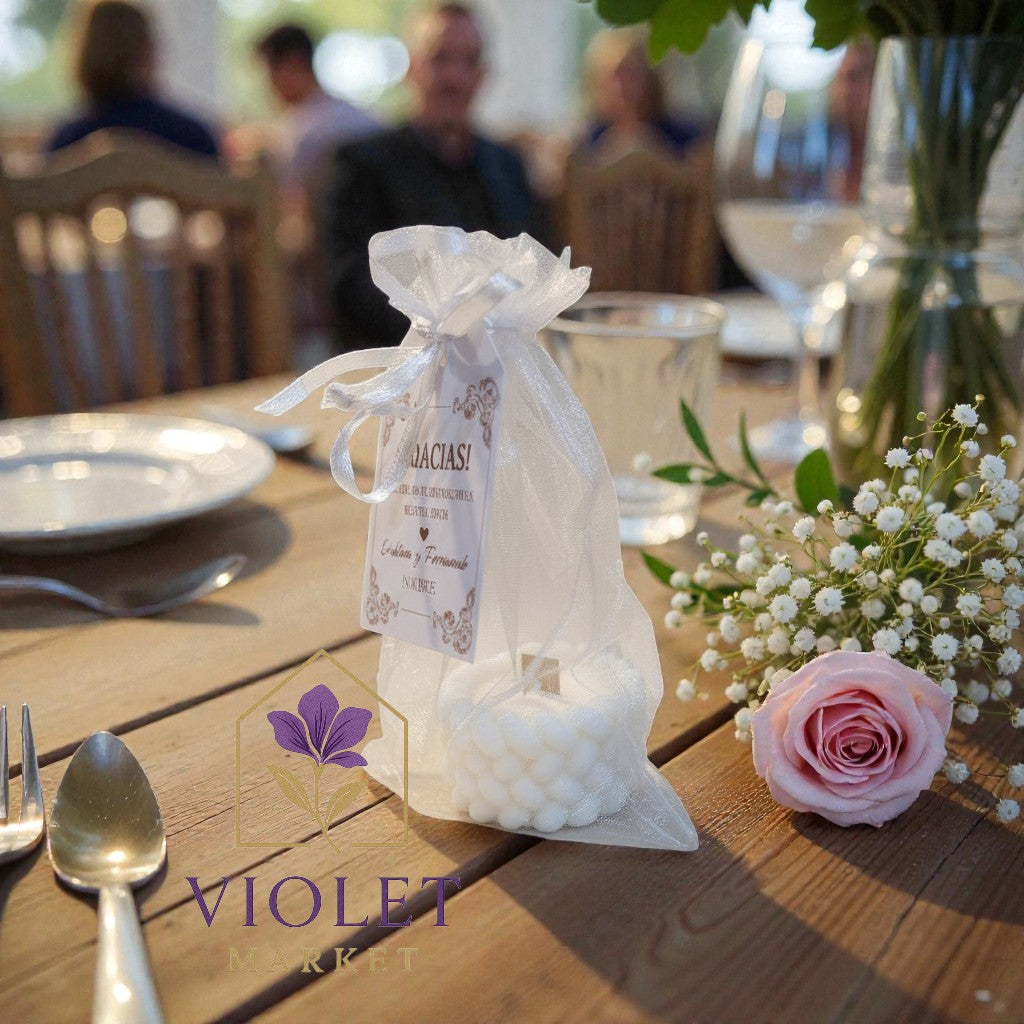 Vela trenzada Bolsa Organza