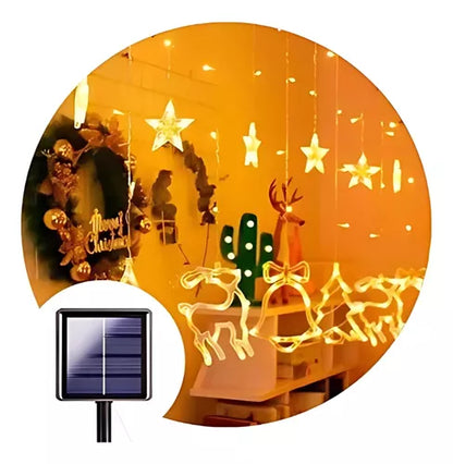 Luces de Navidad — Guirnalda Cascada 136 LED (3 m) — Blanco Cálido