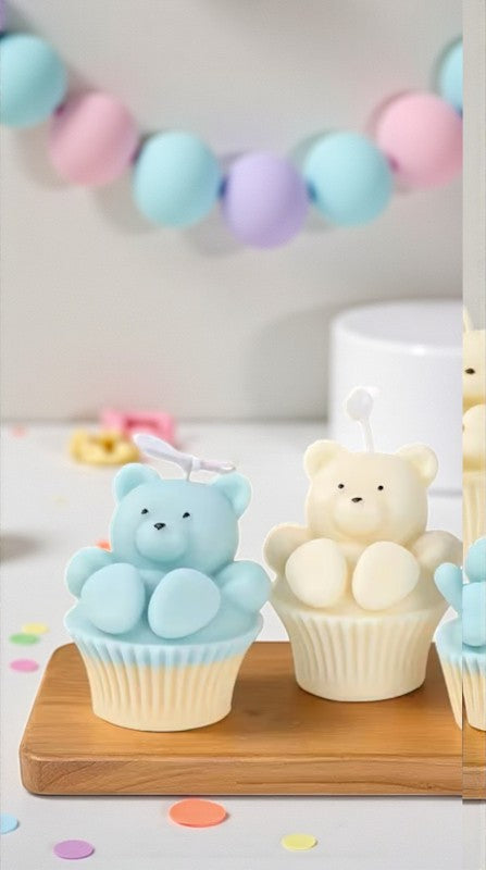 Vela Cupcake Osito- Pack 10 unidades