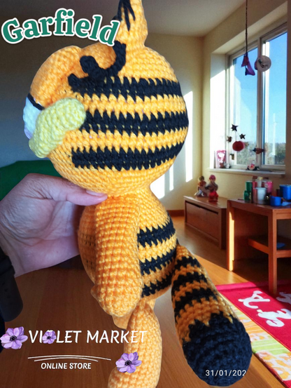 🐾 Garfield – Versión Amigurumi 🍝🧶