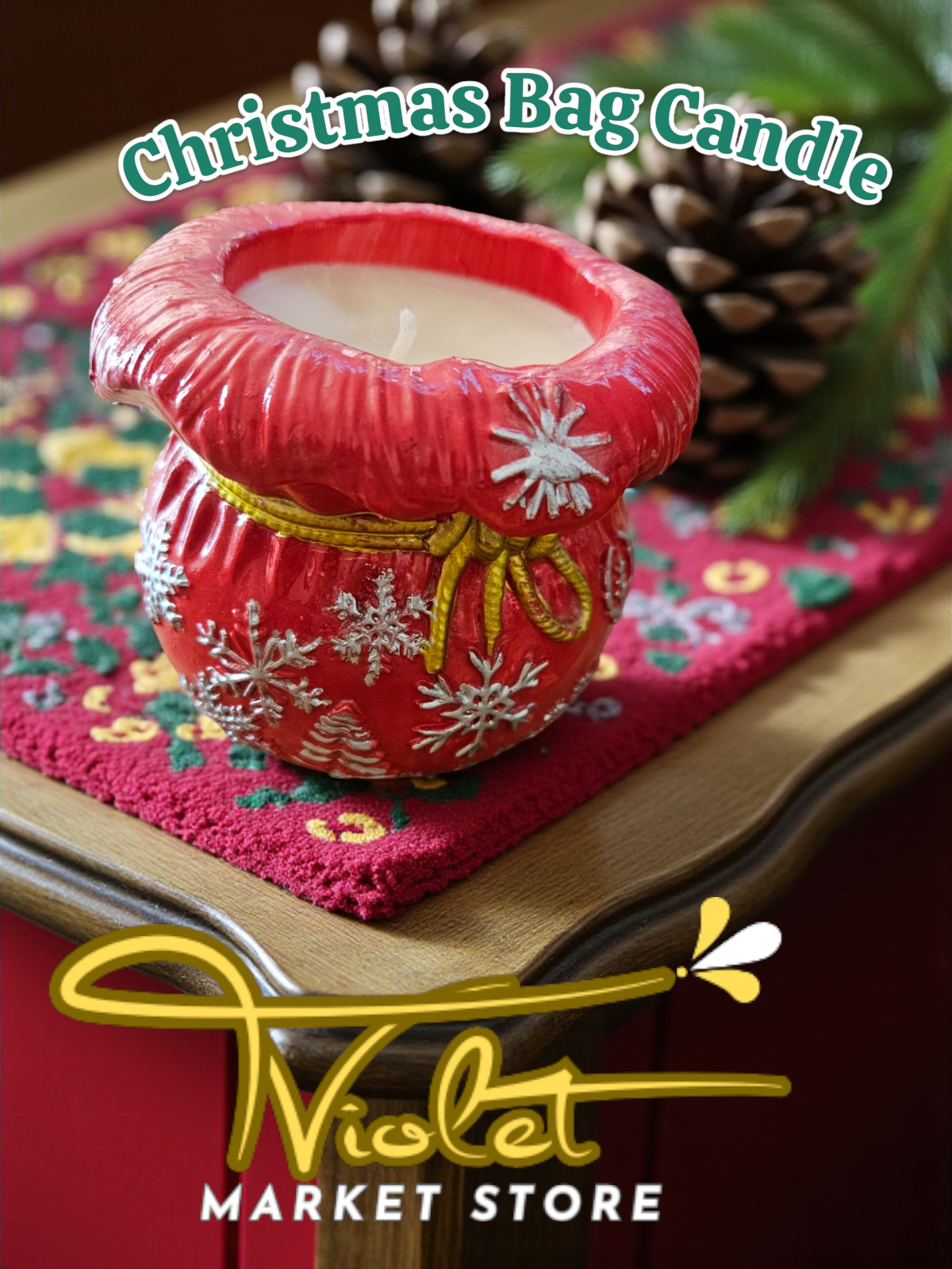 ✨ Vela Saquito Navideño – Christmas Bag Candle