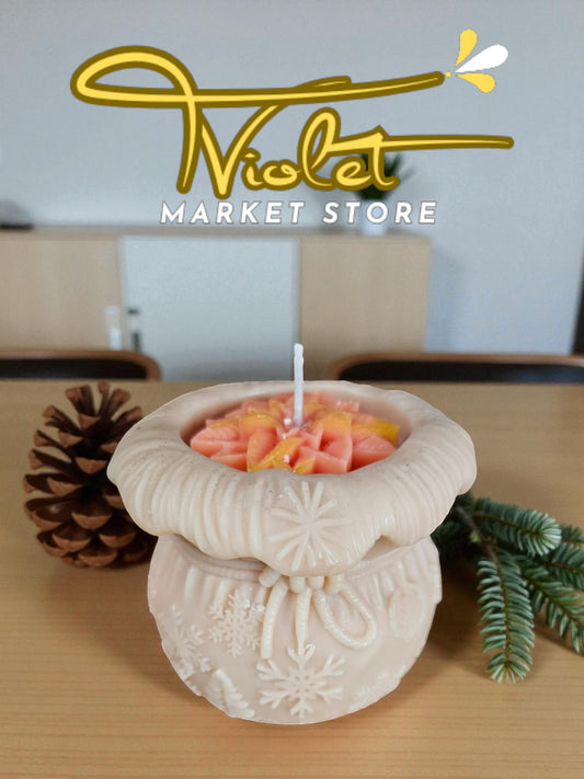 Vela Saco Navideño 100% soja.