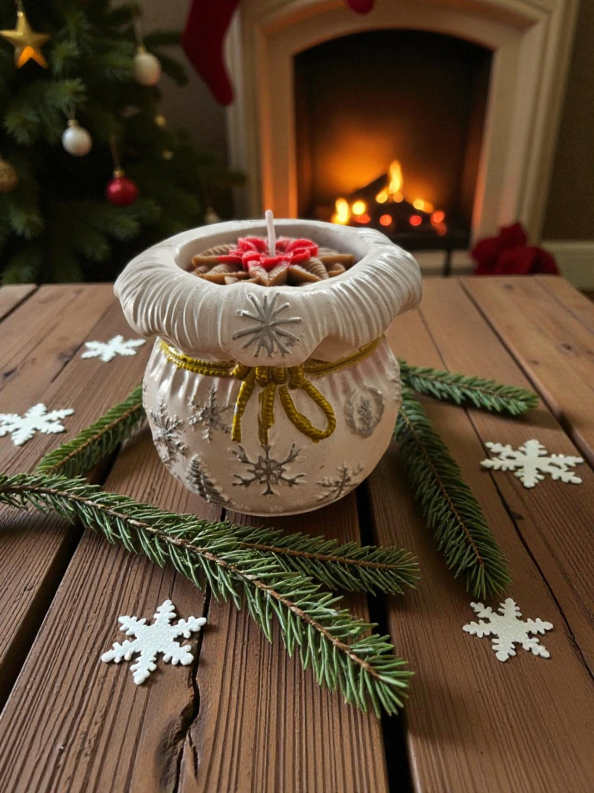 ✨ Vela Saquito Navideño – Christmas Bag Candle
