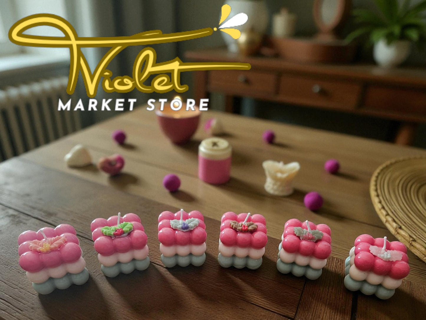 Set 6 Velas Navideñas “Candy Cube”