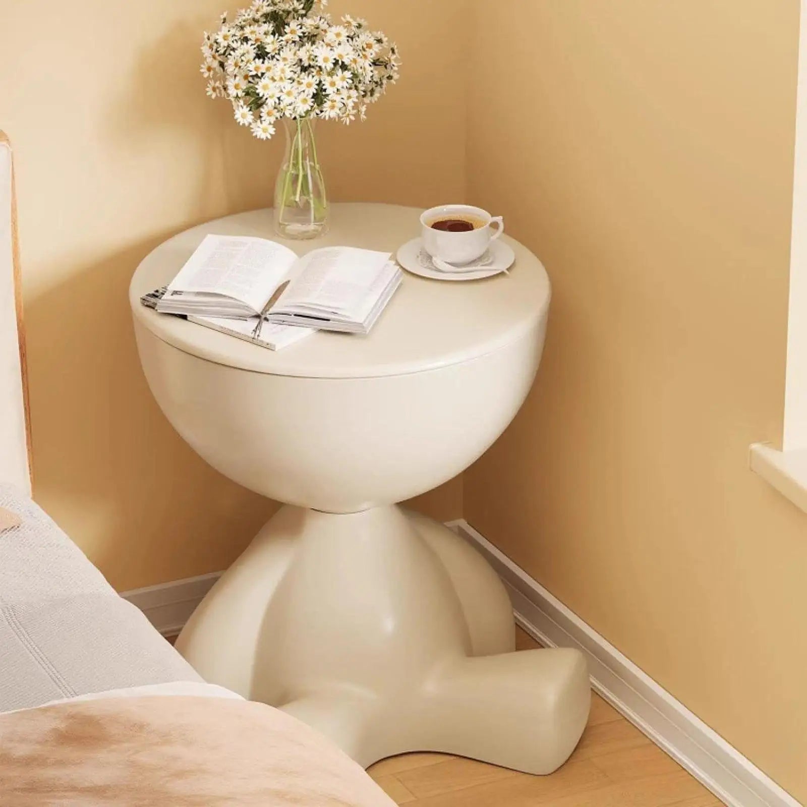 Creative Side End Table Flat Head Bedside Table Multifunction Sofa Side Edge Table for Household Office Minimalist Coffee Table