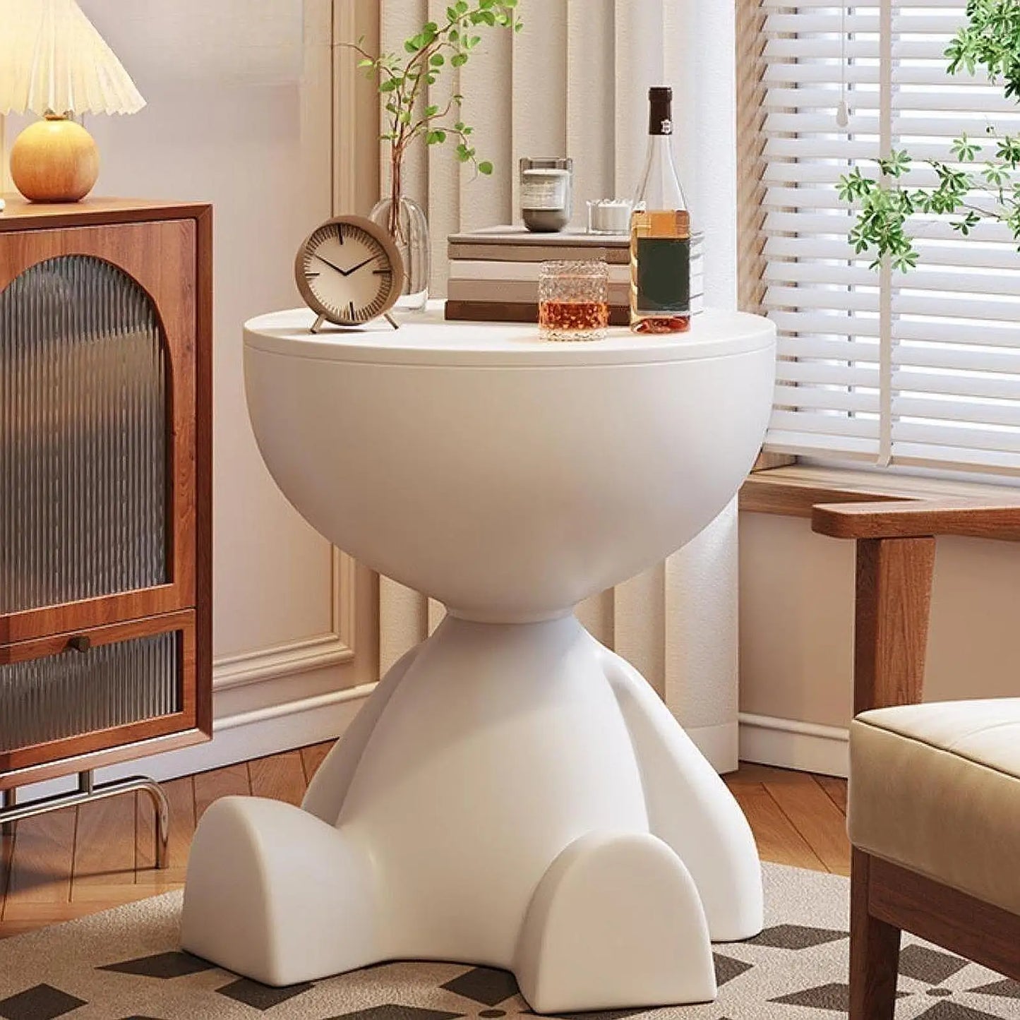 Creative Side End Table Flat Head Bedside Table Multifunction Sofa Side Edge Table for Household Office Minimalist Coffee Table