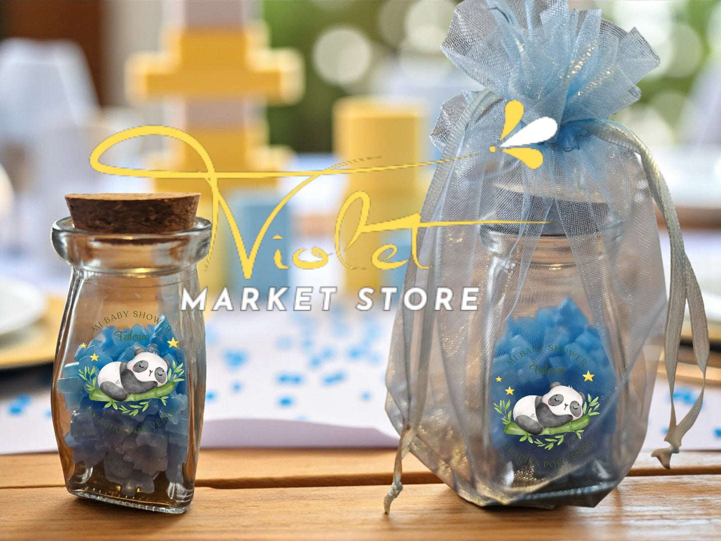 🌸 “Recuerdos Aromáticos Baby Shower – Violet Market”-PACK DE 10 UNIDADES