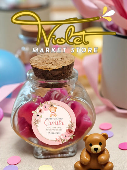 🌸 “Recuerdos Aromáticos Baby Shower – Violet Market”-PACK DE 10 UNIDADES