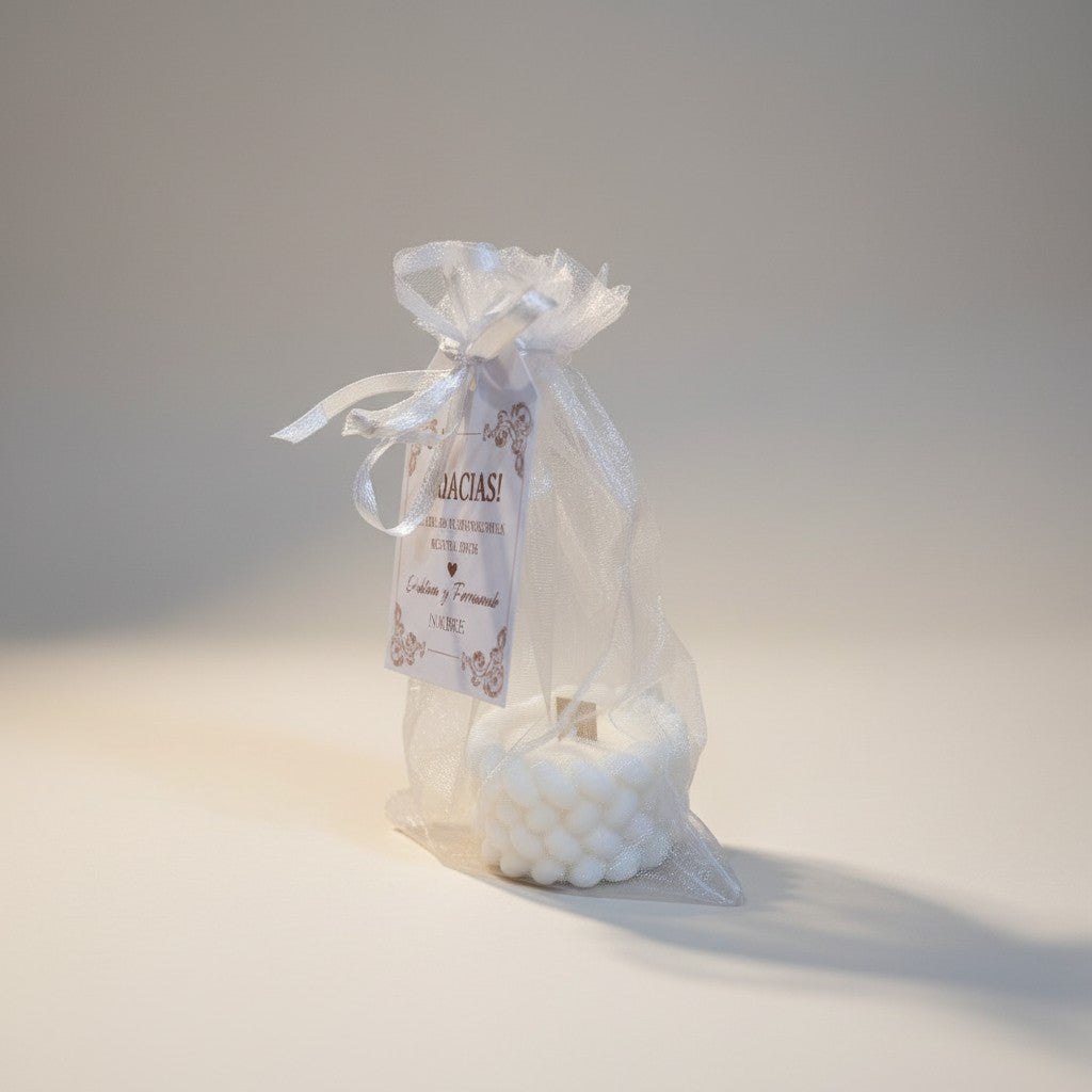 Vela trenzada  Bolsa Organza