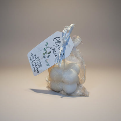Vela Recuerdo Matrimonio Burbuja - Bolsa Organza