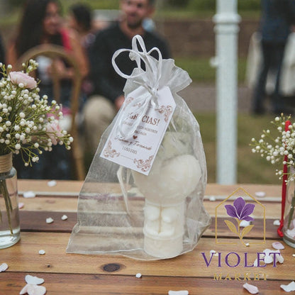 Vela Recuerdo Matrimonio Dulce - Bolsa Organza