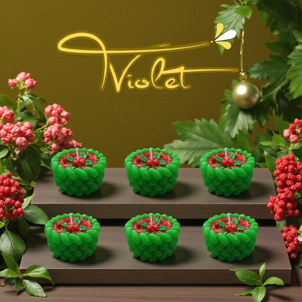 Set de 6 Velas "Trenza de Acebo" – 100% Cera de Soja Artesanal