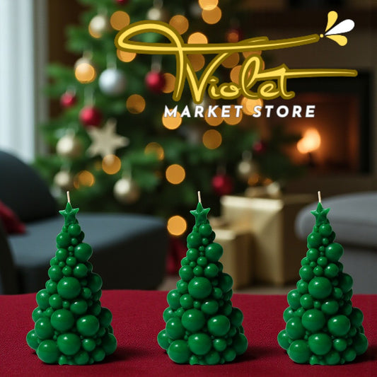 Trio de Mini Vela Árbol de Navidad Bubble