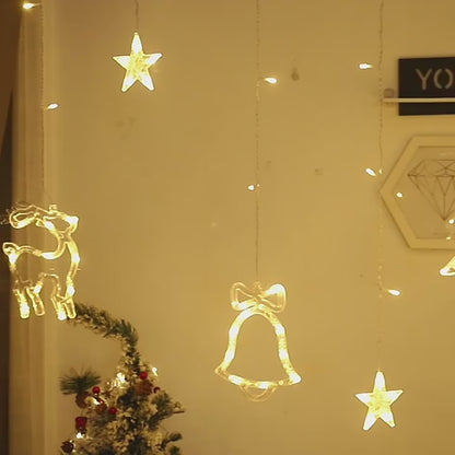 Luces de Navidad — Guirnalda Cascada 136 LED (3 m) — Blanco Cálido