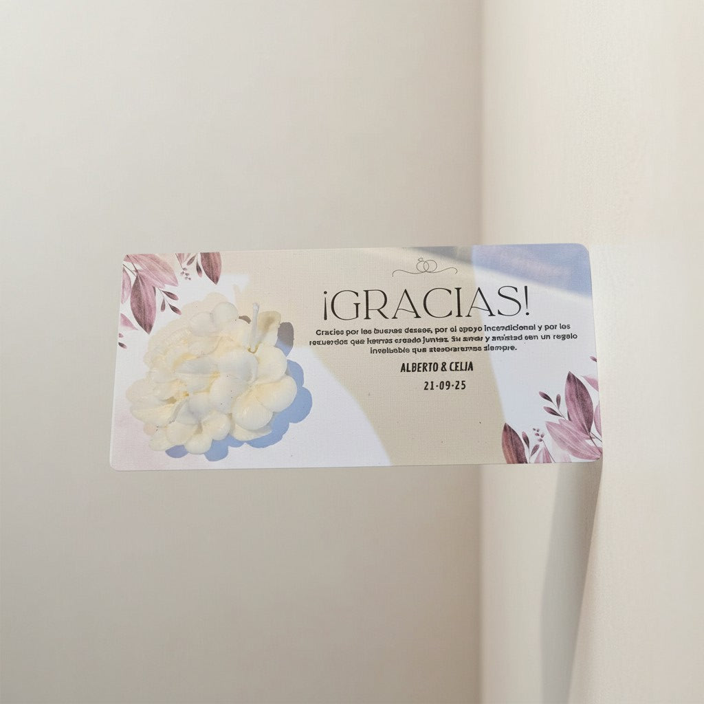Vela Recuerdo Matrimonio Floral Aromática
